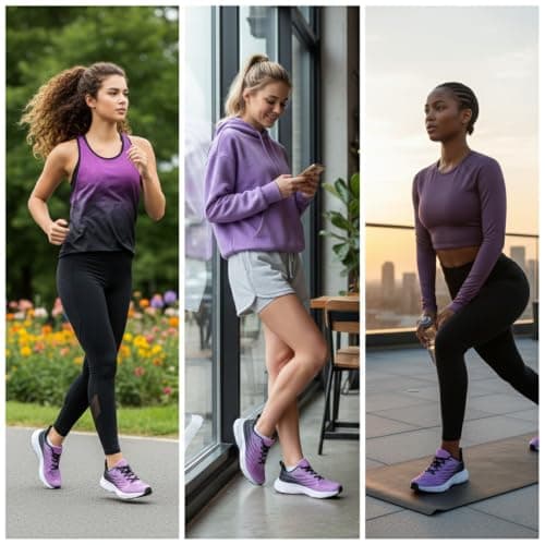 RTOUNT Womens Trainers Mesh Tennis Running Sneakers for Gym Travel Training — view 2