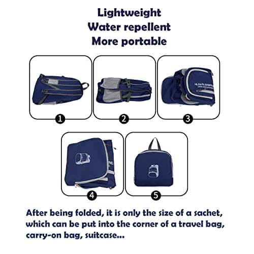 Lywencom 30L Foldable Hiking Backpack Ultralight Waterproof Daypack(Navy) — view 6