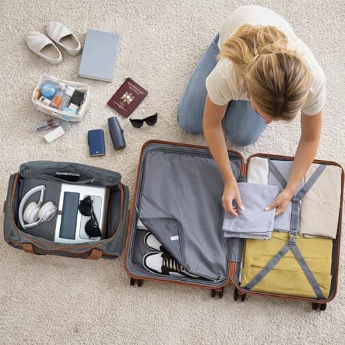 Kono 2 PCS Luggage Set 55x40x20cm Suitcase & 40x30x20cm Ryanair Cabin Bag — view 6