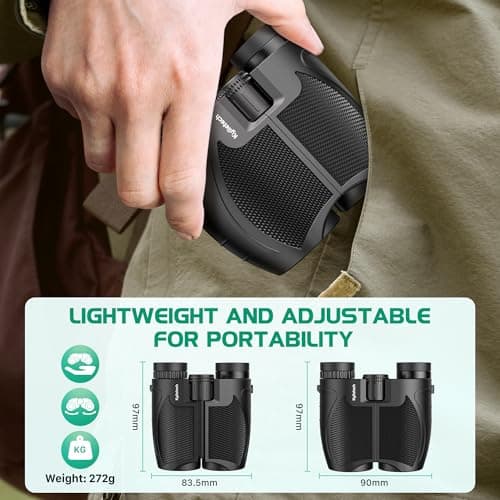 Kylietech Compact Binoculars for Adults Kids, 12x25 Binoculars Lightweight — view 5
