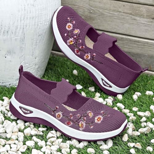 Walking Shoes Women's Summer Lightweight Width H Mesh Orthopaedic Shoes Breathable Trainers Barefoot Shoes Comfortable Shoes Trainers Nurse Sports Shoes Outdoor Running Shoes, 021, 8.5 UK — view 3
