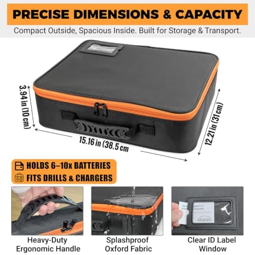 otuiaim Portable Tool Storage, Carrying Case Bag for Batteries & Chargers — view 6