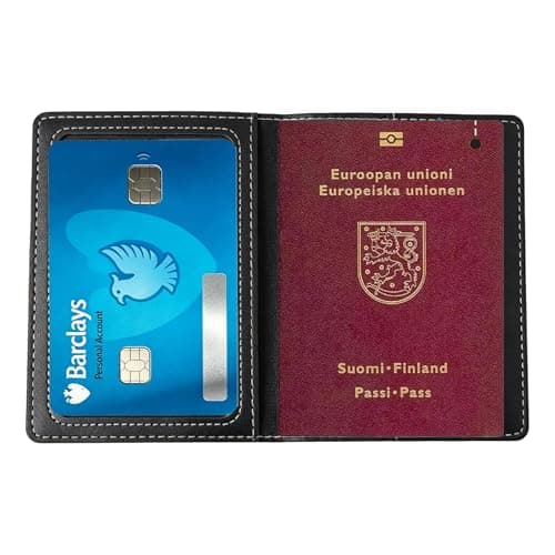 2 Pcs PU Leather Passport Holder Passport Cover Envelope Bag Travel Wallet for Passport and Tickets Boarding Pass, ID Cards, Credit Cards, Slim Passport Wallet for Men and Women — view 4