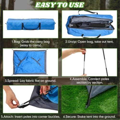 Woanger 12 Pack Bulk 2 Person Camping Tents for Homeless Lightweight Outdoor Tent with Rain Fly and Carrying Bag Waterproof Windproof Setup for Homeless Camping Backpacking (Multicolor) — view 5