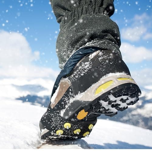 Kids Non Slip Ice Cleats for Shoes and Boots,Small Ice Snow Gripper Shoe/Boot Traction Cleats with 5 Spikes, Winter Outdoor Anti-Slip Crampons for Women Kids Walking, Climbing UK Size 2-6 — view 6