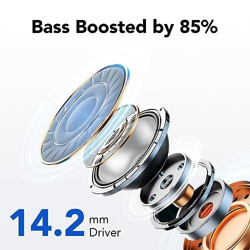 Ear Buds Wireless Earbuds, 50H Playtime Bluetooth Earbuds, Bluetooth Headphones 5.3, Bass Boost 85%, In Ear Headphones with 4 ENC Call Noise Cancelling Mics, Earbuds IPX7 Waterproof, USB-C Pearl Black — view 2