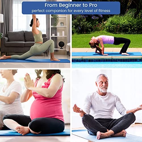TJC 10MM Thick Green Yoga Mat for Women & Men, Non-Slip Exercise Mat — view 6