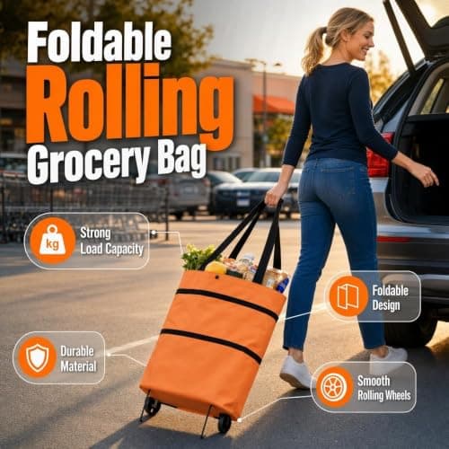 Foldable Shopping Bag with Wheels – Large Capacity Shopping Cart — view 5
