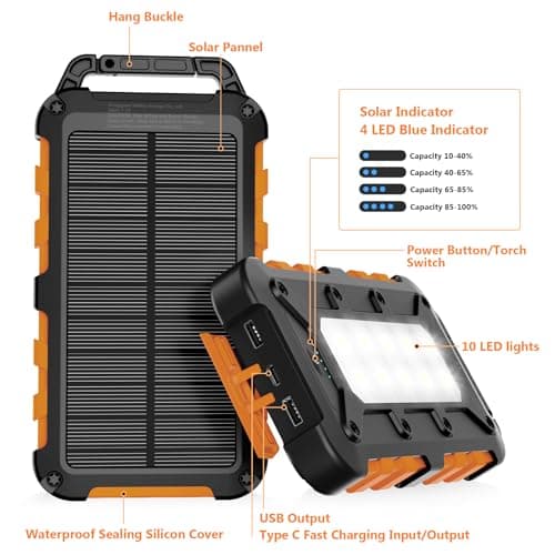 WOWMVP Solar Power Bank 10000mAh 22.5W Fast Charging Portable Charger — view 6