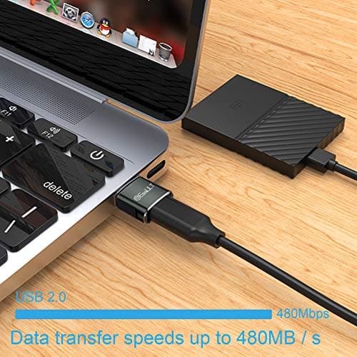 EasyULT USB C Female to USB Male Adapter 4 Pack, Type C Plug Power Converter, Type C to USB A Converter, for Phone 12 13 14 15 Pro Max, SE, Samsung S23 S22, and Other USB C Devices(Black) — view 3