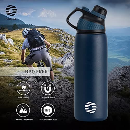 Fjbottle Stainless Steel Water Bottle 600ml/800ml/1L/1.5L with Magnetic Lid, BPA Free Insulated Water Bottle, Sports Metal Water Bottle Hot&Cold Drinks Vacuum Flask Leak-Proof for Gym, Work, Travel — view 5