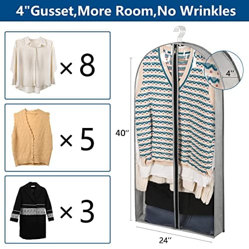 Belinlen 5 Pack 40" Clothes Covers Protector Bags Garment Bags for Clothes — view 3