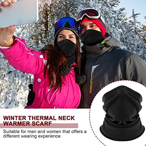 TAGVO Winter Thermal Neck Warmer Scarf, Soft Polar Fleece Thick Unisex Neck Gaiter Elastic Multifunctional Balaclava Windproof Skiing Neck Tube Ear Warmer Balaclava Hood Mask for Outdoor Sports — view 6