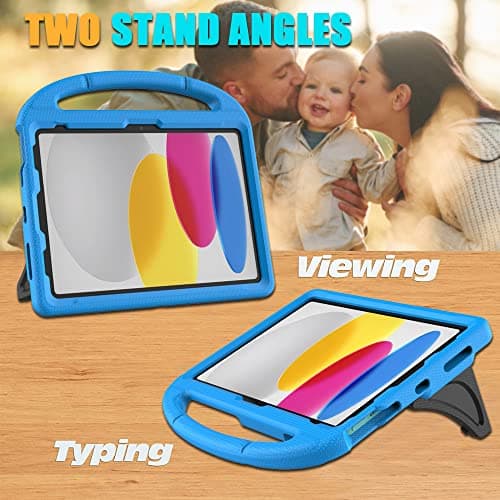 Kids Case for iPad (A16) 11th Generation 11inch 2025/iPad 10th Generation 10.9 inch 2022, Mansiruyi Shockproof Handle Stand iPad 10.9 inch/11 inch Case for kids - Blue — view 5