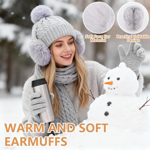 wokdsbl 5 PCS Hat and Scarf Set for Women Cold Weather Accessories — view 5