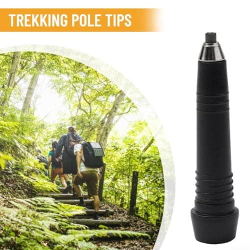 2pcs Carbide Trekking Pole Tips Replacement Hard Metal Ends for Hiking Poles Walking Anti-Slip Grip 7.7cm Dark Grey — view 3