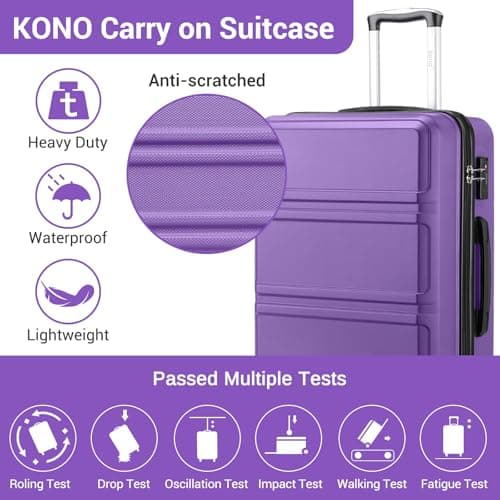 Kono Medium Suitcase with TSA Lock, Lightweight Hard Shell Checked Luggage — view 2