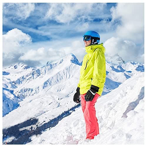 Andiker Women Waterproof Ski Gloves, Winter Touchscreen Thermal Gloves with Fleece, Windproof Snowboard Glove for Skiing Running and Cycling (Black-light grey) — view 5