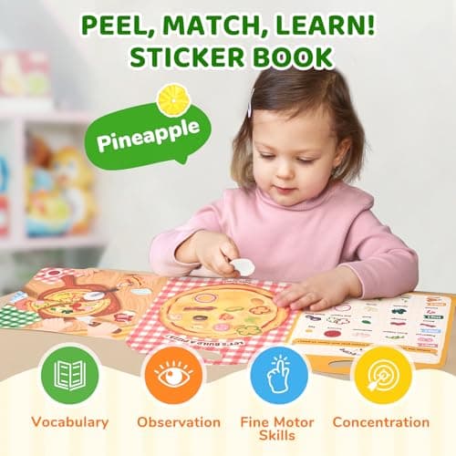 JoyCat Reusable Sticker Book - Jelly Stickers for Toddlers, Pizza-Making — view 6