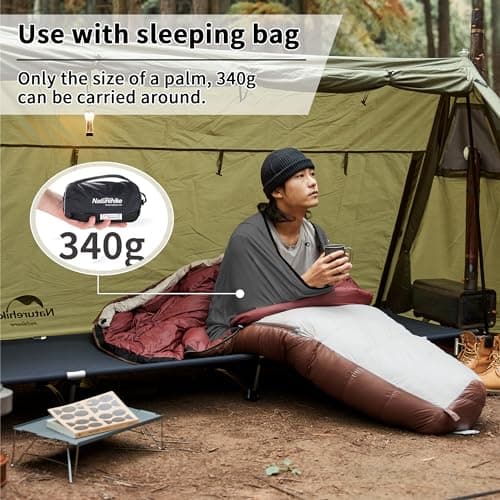 Naturehike Ultralight Sleeping Bag Liner, 390g, Grey, Rectangular, Above 10°C, All Seasons, Zipper Closure, 200 x 80cm, 390g, Perfect for Camping, Hotels, and Outdoor Hikes — view 5