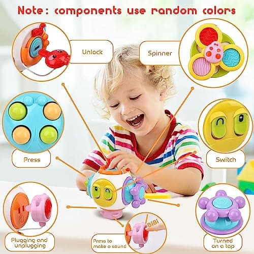 LEADSTAR Montessori Busy Cube Toys for Kids,Sensory Activity Board Travel Toy for Toddlers 1-3 Years Old,Fidget Cube Toy Educational Preschool Learning Toys for Babies 18-36 Months (A) — view 2