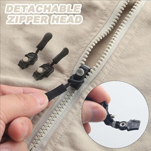 KASESSS 30 Pcs Zipper Pull Replacement, Zip Repair Kit, 3 Sizes Zip Puller Replacement, Removable Zip Replacement, Universal Spare Zipper Puller, Adjustable for Clothes, Pants, Wallets, Suitcases — view 4