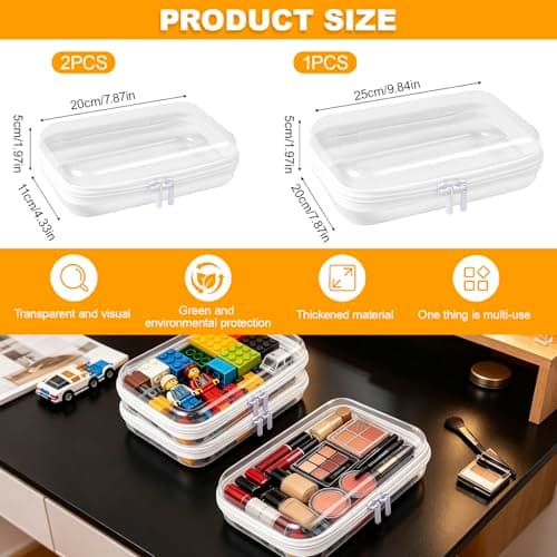 Clear Hard Shell Zipper Cases, 3 Pcs Waterproof Clear Travel Toiletry Bag — view 2