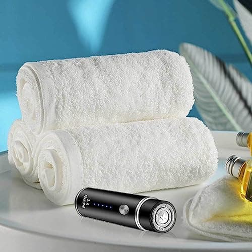 dijiusidy Electric Mini Shaver USB Charging LED Battery Display Pocket Home Car Travel Shaving Machine Trimmer for Man Male, Gold — view 3