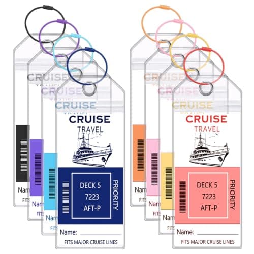 10 Pack Cruise Luggage Tag Holders, Waterproof PVC with Steel Loops