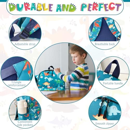 TOPWAYS Toddler Dinosaur Backpack, Kids School Bag, Boys Girl Rucksack — view 2