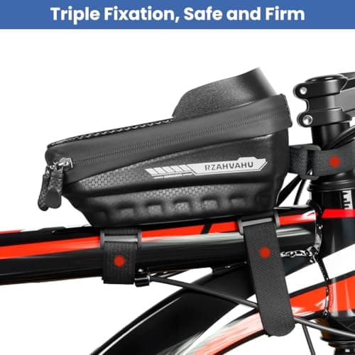 flintronic Waterproof Bike Frame Bag, Mountain Bike Frame Bag, Bicycle Phone Pouch with Reflective Strip, TPU Screen for Phone up to 7 Inches — view 6