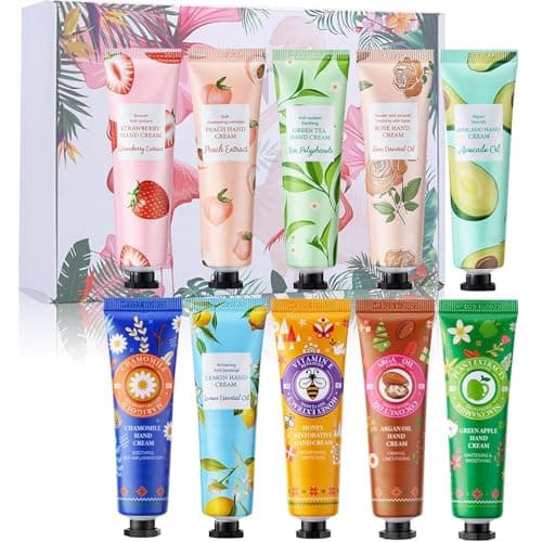 Hand Cream Gift Set 10 Pack, Natural Moisturizer for Very Dry Hands