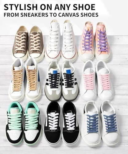Stepace Cotton Flat Shoe Laces 8mm Shoelaces for Sneaker mint green 120 — view 5