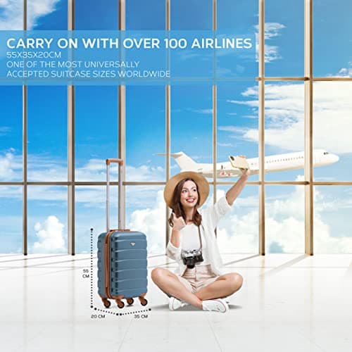 Flight Knight Cabin Suitcase 55x35x20, Carry On for Over 100 Airlines Like Ryanair, EasyJet, British Airways, Virgin Atlantic Lightweight Small Durable Cabin Bag, ABS Hard Shell, Hand Luggage — view 2