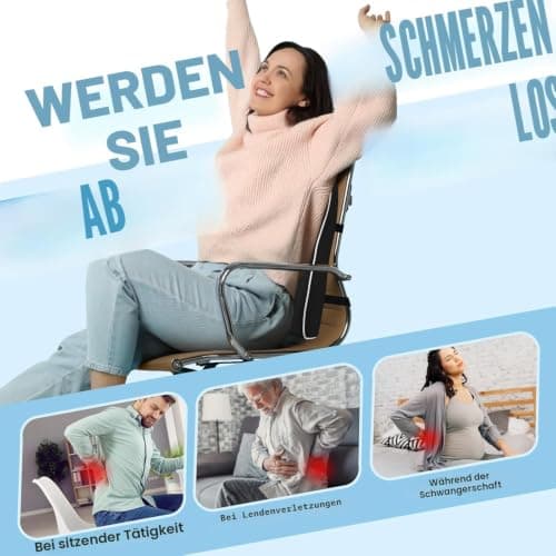 SUPA MODERN Lumbar Support Pillow for Office Chair, Memory Foam Back Cushion, Car Seat Back Pillows with Breathable Lumbar Support Cover Adjustable Straps — view 6