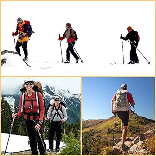 Nordic Walking Trekking Poles - Antishock And Quick Lock System, Telescopic Collapsible Ultralight For Hiking Camping Backpacking Walking — view 2