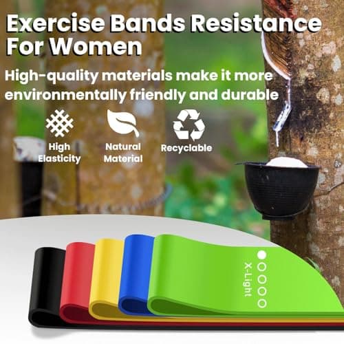Resistance Bands, Set of 5 Skin-Friendly Exercise Band for Women & Men — view 2