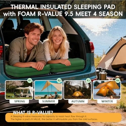 HiiPeak Memory Sleeping Pad, Compact Ultra-Thick Foam Sleeping Mats with Pillow for Camping, Easy Inflate&Deflate,9.5 R-Value Insulated Camping Mattress Pad for Car Travel Tent — view 6