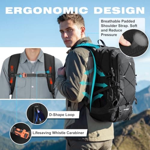 RAINSMORE Hiking Backpack 40L Foldable Lightweight — view 3