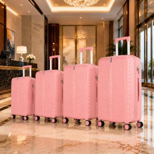 Fly Kite Luggage 24 Inch Medium Suitcase 100% Polypropylene Hard Shell with Aluminium Trolley Handle Real TSA 3 Digit Secure Lock 360° Smooth Wheels Lightweight Suitcase|Light Pink — view 5