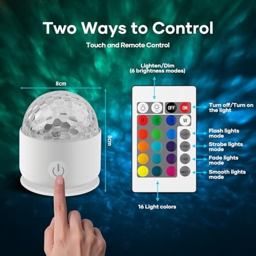 Fokky Galaxy Projector Remote Control,16 Colors+7 Brightness Sensory Lights — view 5