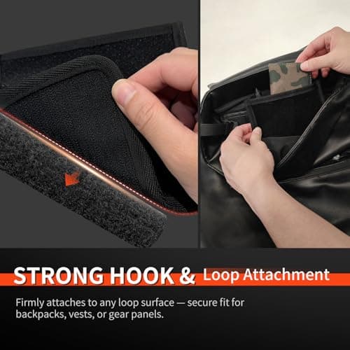 ProSSS Tactical Hook & Loop Admin Pouch Organizer, 15.5x15.5cm Neoprene Divider Sleeve with Dual Compartments, Soft Inner Layer for Phone & Notebook, Velcro Panel Accessory for Backpack or Chest Rig — view 4
