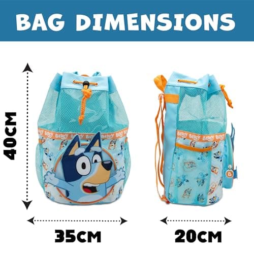 Bluey Swimming Bag Kids Childrens Beach Pool Swim Drawstring Backpack For Boys Or Girls - Blue — view 3