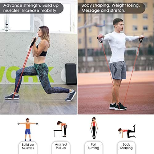 Cikyner Resistance Tube with Handles, Single Exercise Band with Carring Bag — view 4