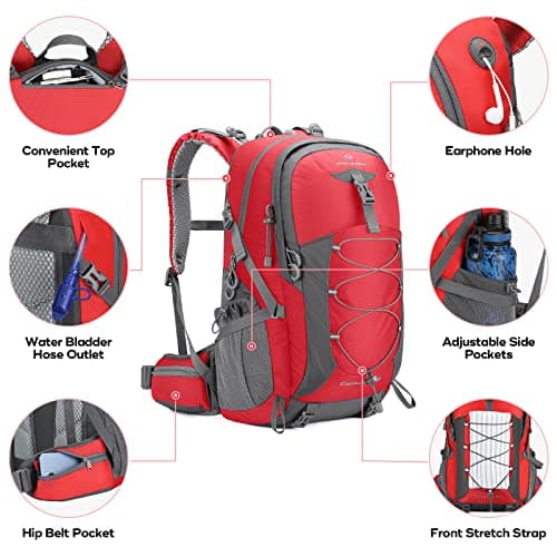 Maelstrom 40L Hiking Backpack, Lightweight Camping Daypack with Rain Cover — view 3