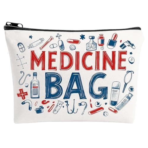 Portable Travel Medicine Bag - 22 x 18cm Large Medication Organizer Pouch - Water-Resistant Zipper Bag for Pills, Nursing Supplies & First Aid Essentials - Daily Medical Storage Pouch for Home & Trave