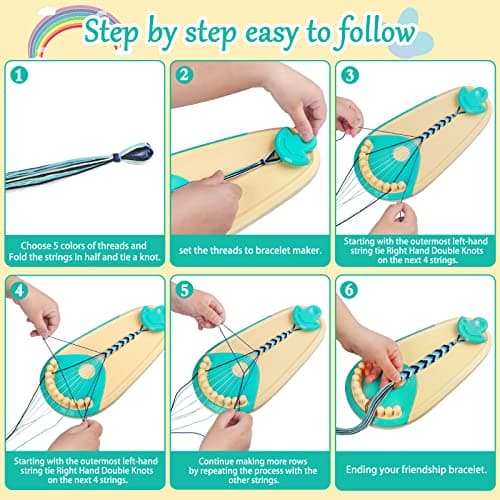 Tacopet Friendship Bracelet Making Kit, 20 Threads Kids Craft — view 4
