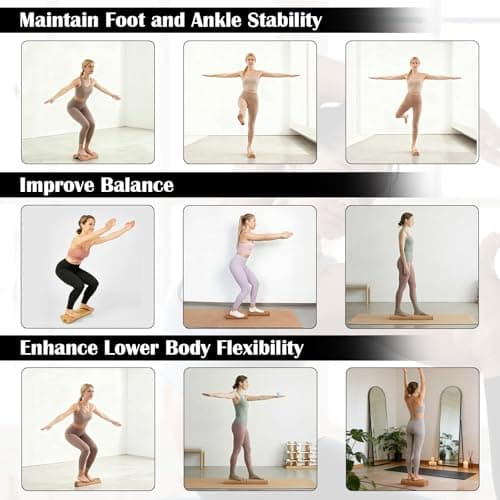 Ninnyi Cork Roller Balance Board with Massage Ball and Resistance Bands, Foot Strengthener Trainer, Ankle Balance Board for Gym, Office, Home — view 6
