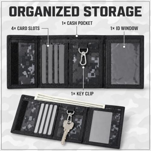 Camouflage Wallet, Tri Fold Wallet, Men's Compact Travel Card Holder — view 3