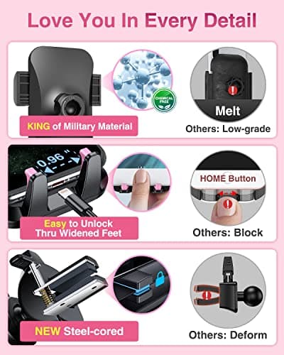 VANMASS Top Car Phone Holder 2026 [85+ lbs Strongest Suction & True Military-Grade] Rotatable Mobile Phone Mount Universal Dashboard Windscreen Vent Desk Automobile for iPhone 17-Pro Max 16 15 Samsung — view 6